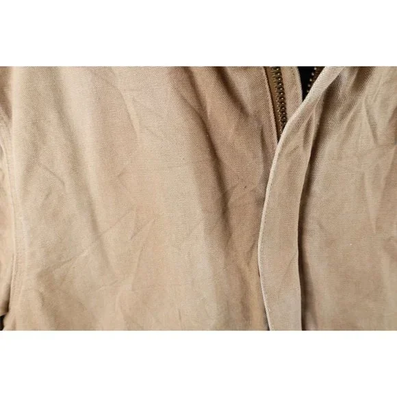 Vtg Carhartt Mens 48T Distressed Spell Out Quilted Arctic Jacket Duck Brown USA